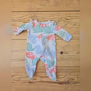 Carter’s Pastel Bug Print Footed Sleeper 3M